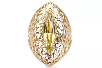 Péridot jaune Or jaune 14 carats Anneau Vintage vrc090y